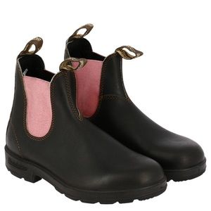Blundstone Pink Elastic Brown Chelsea Boots